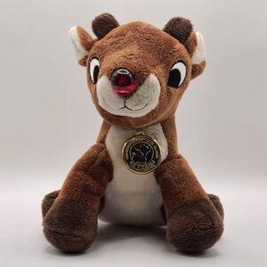 RUDOLPH THE RED NOSED REINDEER W/ LIGHT & SOUND 10" Plush STUFFED ANIMAL Toy